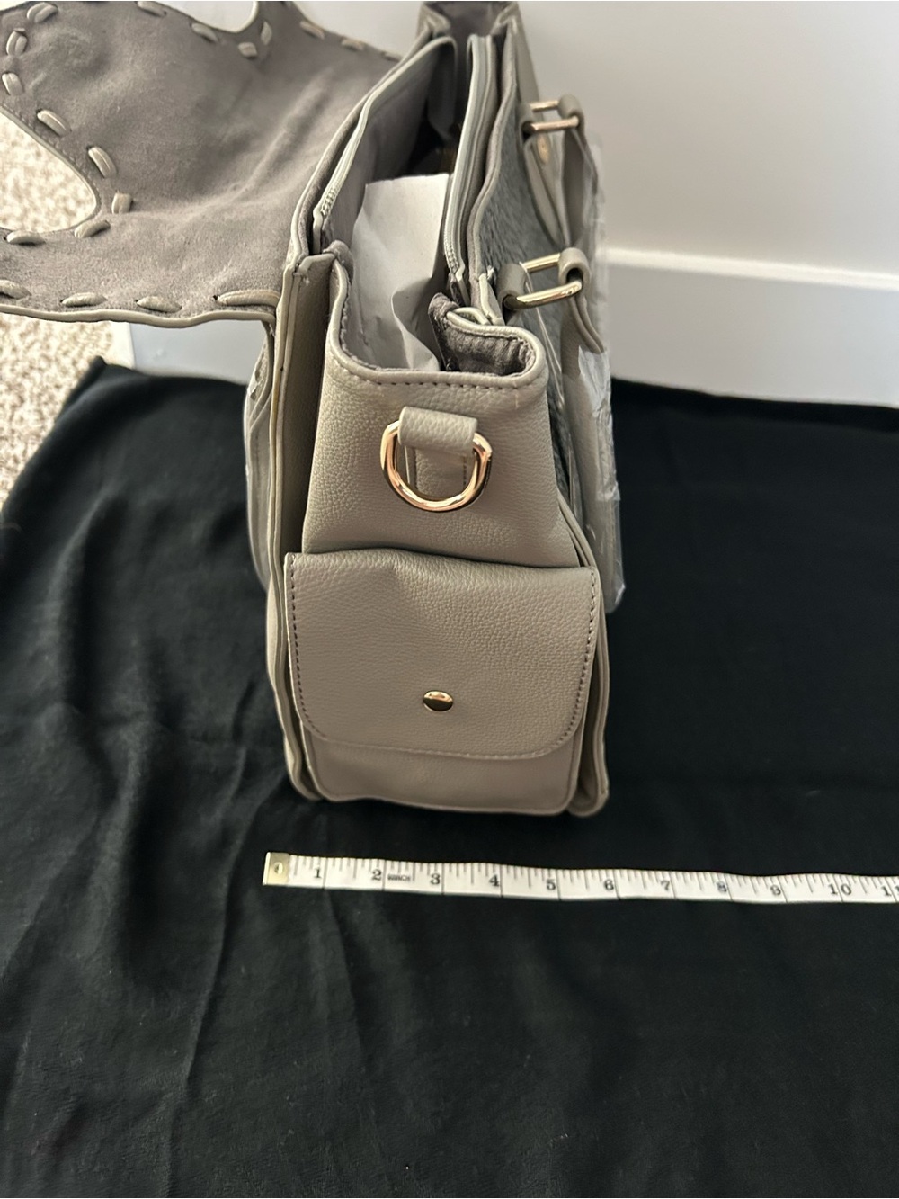 Pink Haley NWT Spacious Gray Classic Satchel Bag. - Picture 6 of 10